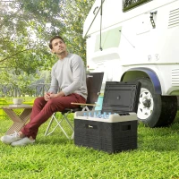 Outsunny 12 Volt Car Refrigerator, 32QT Car Fridge Electric Cooler, 12/24V DC and 100-240V AC, -68-68 ℉, Portable Refrigerator(m-8)