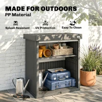 Outsunny 82 Gallon Outdoor Storage Cabinet, UV Resistant Garden Storage Container for Patio, Porch, Poolside, Grey(m-7)