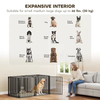 PawHut 55 Inch Heavy Duty Dog Crate, Extra Large Metal Dog Cage Kennel with Mat for Large Breeds, Modular Puppy Playpen(m-7)