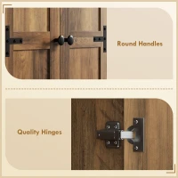 HOMCOM 67" Farmhouse Pantry Cabinet with 2 Doors, Tall Storage Cabinet with Adjustable Shelves, Brown Wood Grain(m-9)