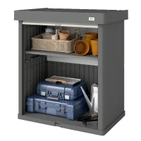 Outsunny 82 Gallon Outdoor Storage Cabinet, UV Resistant Garden Storage Container for Patio, Porch, Poolside, Grey(m-2)
