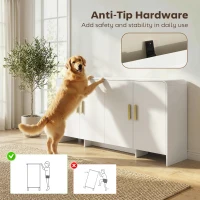 HOMCOM 60" Sideboard Buffet Cabinet with Soft Close Doors, TV Stand for TVs up to 72 Inch, White Wood Grain(m-9)