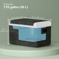 Outsunny 12 Volt Car Refrigerator, 32QT Car Fridge Electric Cooler, 12/24V DC and 100-240V AC, -68-68 ℉, Portable Refrigerator(m-3)