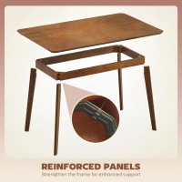 HOMCOM 47.2" Rectangle Dining Table for 4, Mid-Century Modern Kitchen Table with Rubber Wood Legs for Dining Room, Walnut(m-8)