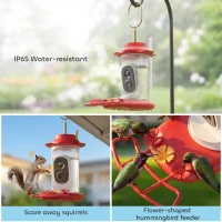 PawHut Smart Bird Feeder with Camera, AI Identify 16000 Birds, 2K HD Live Video, 3W Solar, Instant Arrival Alerts(m-6)