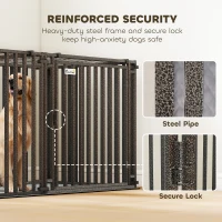 PawHut 55 Inch Heavy Duty Dog Crate, Extra Large Metal Dog Cage Kennel with Mat for Large Breeds, Modular Puppy Playpen(m-4)