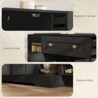 HOMCOM Sideboard Buffet Cabinet, Farmhouse Coffee Bar Cabinet with Door Shelves, Adjustable Shelves, Drawer, Barn Doors, Black(m-10)