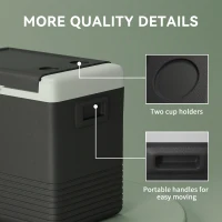 Outsunny 12 Volt Car Refrigerator, 53QT Car Fridge Electric Cooler, 12/24V DC and 100-240V AC, -68-68 ℉, Portable Refrigerator(m-7)