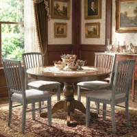 HOMCOM Dining Chairs Upholstered Kitchen Chairs with Rubberwood Legs Set of 2, Rustic Gray(m-9)