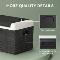 Outsunny 12 Volt Car Refrigerator, 32QT Car Fridge Electric Cooler, 12/24V DC and 100-240V AC, -68-68 ℉, Portable Refrigerator(m-7)