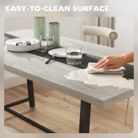 HOMCOM Industrial Kitchen Table for 8 People, 70.9" Long Dining Table with Large Tabletop and Steel Legs for Dining Room, Gray(m-7)