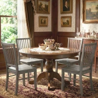 HOMCOM Dining Chairs Set of 2 Ergonomic Solid Wood, Armless Kitchen Chairs with Rubberwood Legs, Rustic Gray(m-9)