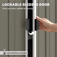 Outsunny Outdoor Storage Shed Apex Roof Metal Garden Shed with Shelf for Backyard, Light Grey(m-9)