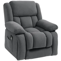 HOMCOM Overstuffed Power Lift Recliner Chair with Vibration Massage and Heat, Side Pockets, Pocket Spring, for Adults, Gray(m-1)