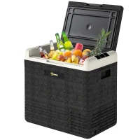Outsunny 12 Volt Car Refrigerator, 53QT Car Fridge Electric Cooler, 12/24V DC and 100-240V AC, -68-68 ℉, Portable Refrigerator(m-2)