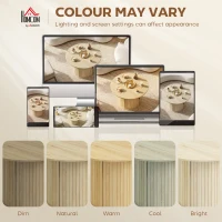 HOMCOM Round Coffee Table, 31.5" Center Table, Natural Wood(m-9)