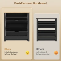 HOMCOM Shoe Storage Cabinet with 2 Flip Drawers and Adjustable Shelves for 8–12 Pairs of Shoes, Black(m-7)