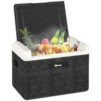 Outsunny 12 Volt Car Refrigerator, 32QT Car Fridge Electric Cooler, 12/24V DC and 100-240V AC, -68-68 ℉, Portable Refrigerator(m-11)