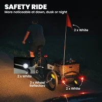 Soozier Bike Trailer, Bike Cargo Trailer with Quick Release 16" Wheels, Cargo Net, Safe Reflectors and Red Flag(m-5)