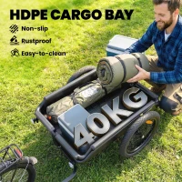 Soozier Bike Trailer, Bike Cargo Trailer with Quick Release 16" Wheels, Cargo Net, Safe Reflectors and Red Flag(m-6)