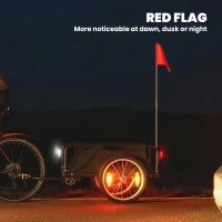 Soozier Bike Cargo Trailer, Bicycle Trailer Wagon Cart with Quick Release 16" Pneumatic Wheels, Red Flag(m-7)