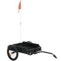 Soozier Bike Trailer, Bike Cargo Trailer with Quick Release 16" Wheels, Cargo Net, Safe Reflectors and Red Flag(m-11)