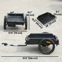 Soozier Bike Trailer, Bike Cargo Trailer with Quick Release 16" Wheels, Cargo Net, Safe Reflectors and Red Flag(m-3)