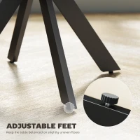 HOMCOM 29" Dining Table, Contemporary Round Kitchen Table with Steel Legs, Walnut(m-7)