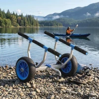 Soozier Kayak Cart Dolly Kayak Cart with Adjustable Width, Sky Blue(m-9)