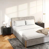 HOMCOM Nightstands Set of 2, Bedside Table with 2 Drawers, Modern Side End Table with Solid  Wood Legs for Bedroom, Black(m-8)