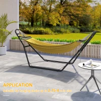 Outsunny Hammock Stand with Adjustable Height Steel Frame for 0.8" -1.2" Person 109.4" Black(m-6)