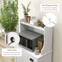 HOMCOM Microwave Cabinet, Kitchen Storage Cabinet with Drawer and Adjustable Shelf, White(m-6)