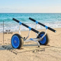 Soozier Kayak Cart Dolly Kayak Cart with Adjustable Width, Sky Blue(m-3)