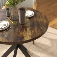 HOMCOM 29" Dining Table, Contemporary Round Kitchen Table with Steel Legs, Rustic Brown(m-10)