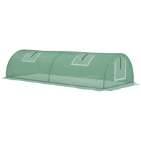Outsunny Portable Mini Greenhouse, Tunnel Growing Tent with 5 Mesh Windows and Steel Frame, 7' x 3' x 2', Green(m-2)