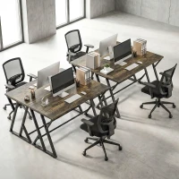 HOMCOM 55 Inch Computer Desk, Industrial Writing Desk with Z-Shaped Metal Leg, Study Table for Home Office, Rustic Brown(m-9)