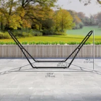 Outsunny Hammock Stand with Adjustable Height Steel Frame for 0.8" -1.2" Person 109.4" Black(m-3)