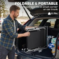 Outsunny Outdoor Pool Chaise Lounge Chair, Folding Tanning Chair with Sun Shade, Black(m-7)