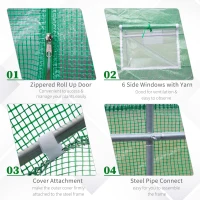 Outsunny Outdoor Greenhouse Walk-In Greenhouse Portable Greenhouse Canada Garden Plant Flower Seed Greenhouse W/ Premium Steel Frame(m-5)