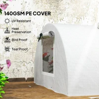 Outsunny Portable Mini Greenhouse, Tunnel Growing Tent with 5 Mesh Windows and Steel Frame,7' x 3' x 2', White(m-4)