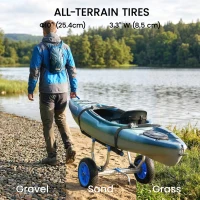 Soozier Kayak Cart Dolly Kayak Cart with Adjustable Width, Sky Blue(m-6)