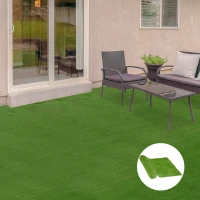 Outsunny 10' x 3' Artificial Turf Grass with Simulated Look & Feel UV Protection, & Drain Holes for Rain, 1.25" Height(m-10)