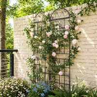 4 Pack Metal Garden Trellis with Galvanized Tube, Easy Assembly, Rustproof Climbing Plant Support, 80" L x 87" H, Black(m-4)