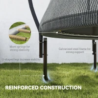 Soozier 8ft Outdoor Trampoline with Net Enclosure, Curved Poles and Safety Pad, ASTM Approved, Black(m-7)