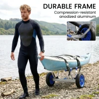 Soozier Kayak Cart Dolly Kayak Cart with Adjustable Width, Sky Blue(m-7)