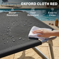 Outsunny Outdoor Pool Chaise Lounge Chair, Folding Tanning Chair with Sun Shade, Black(m-6)