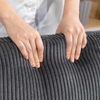 HOMCOM L-Shape Sofa, Modern Sectional Couch with Changeable Chaise Lounge, Pillows and Wooden Legs for Living Room, Dark Grey(m-10)