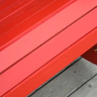 Outsunny Wooden Adirondack Rocking Muskoka Chair with Slatted Wooden Design, Fanned Back and Classic Rustic Style, Red(m-12)