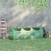 Outsunny Portable Mini Tunnel Greenhouse Garden Planting Warm House with 3 Windows, 71" x 24" x 24", Green(m-1)