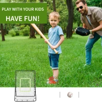 Soozier 4 x 5.7ft Volleyball Rebounder Net with Strike Zone, Baseball Lacrosse Training Net for Pitching and Fielding(m-5)